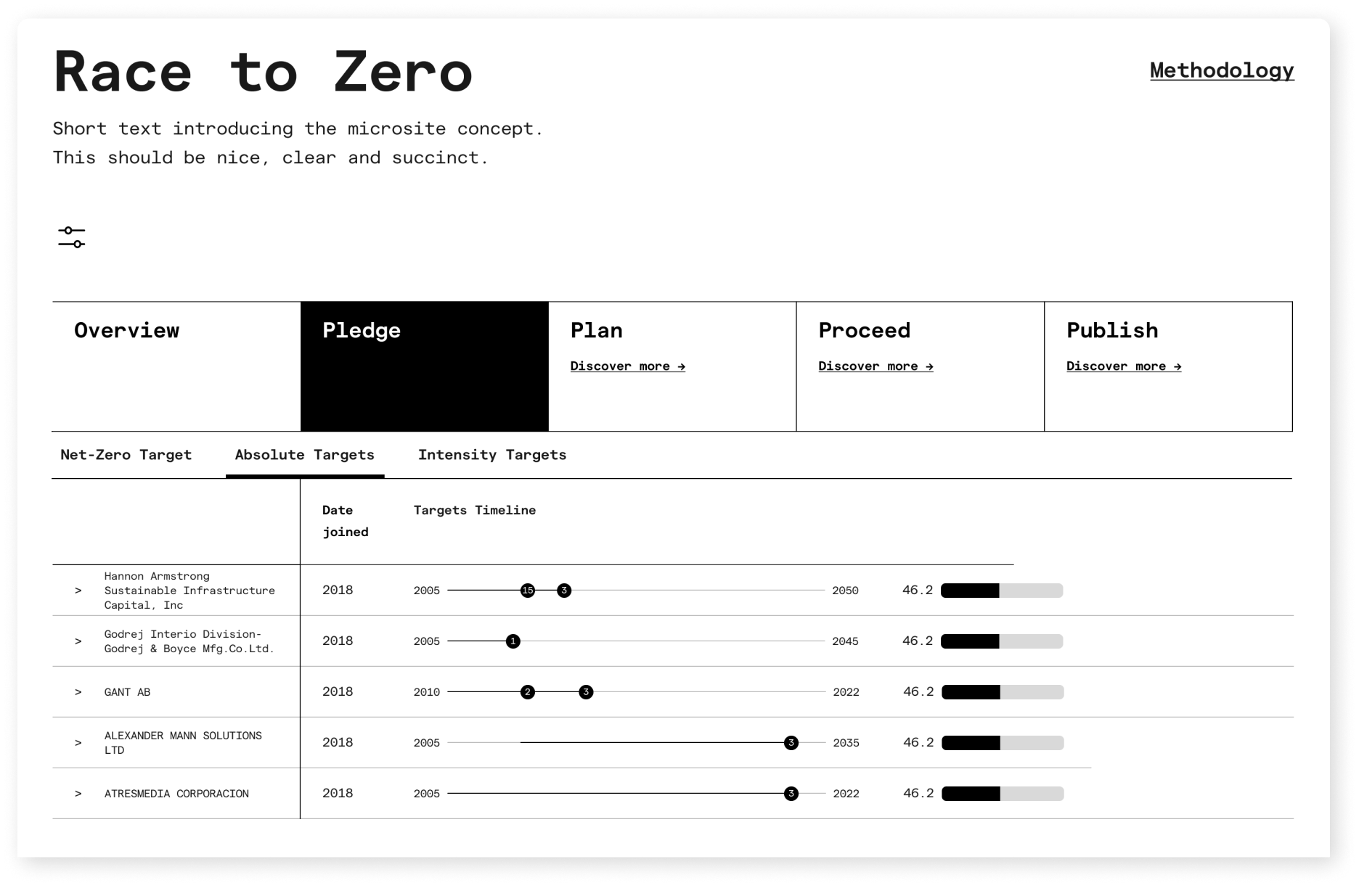 Race to Zero–Data Explorer